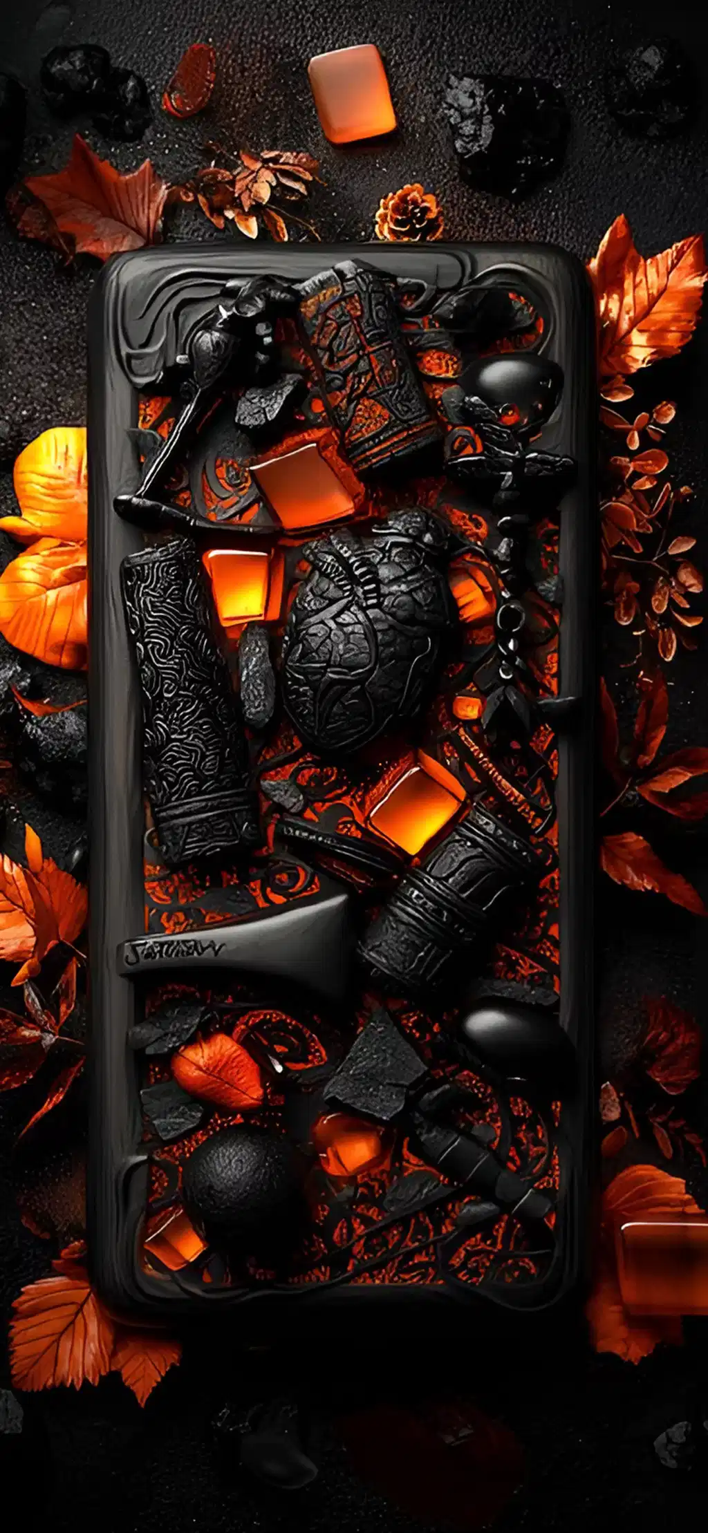 Burning Smartphone Fire Wallpaper